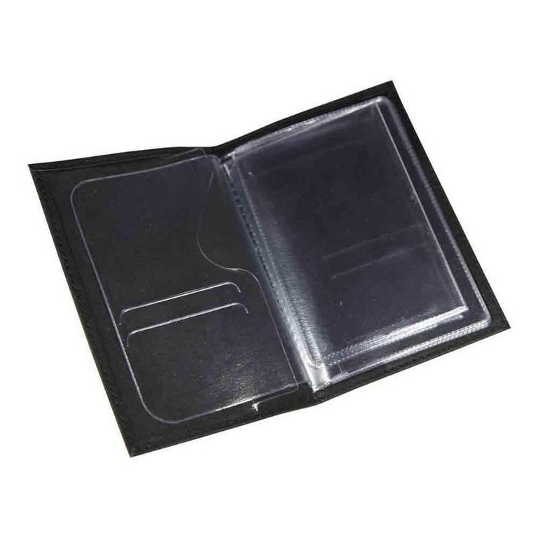 Обложка для автодокументов, нат. кожа "АВТО" черный