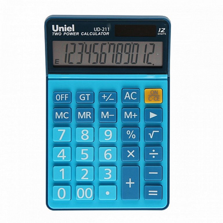 Калькулятор наст. Uniel UD-211B (12 разр.173*110*16) синий