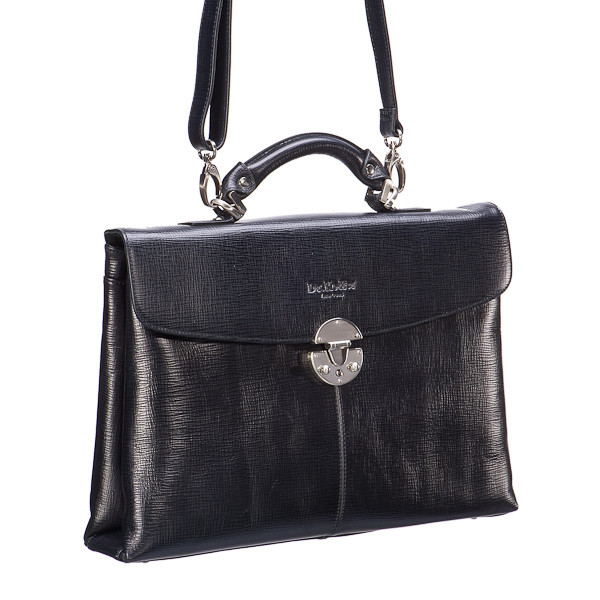 Портфель женский Dr.Koffer 26*38*8 см, нат. кожа, цвет черный