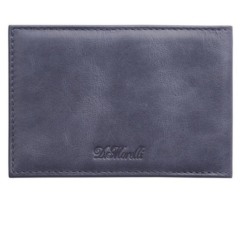 Визитница D.Morelli "Сюита" с карманами, нат. кожа, синяя