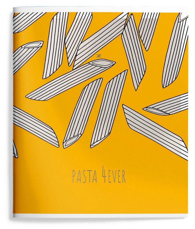 Тетрадь 48 лист кл. А5 на скрепке LOREX "PASTA POINT" мел. карт. запечатка форзаца, soft touch, лак