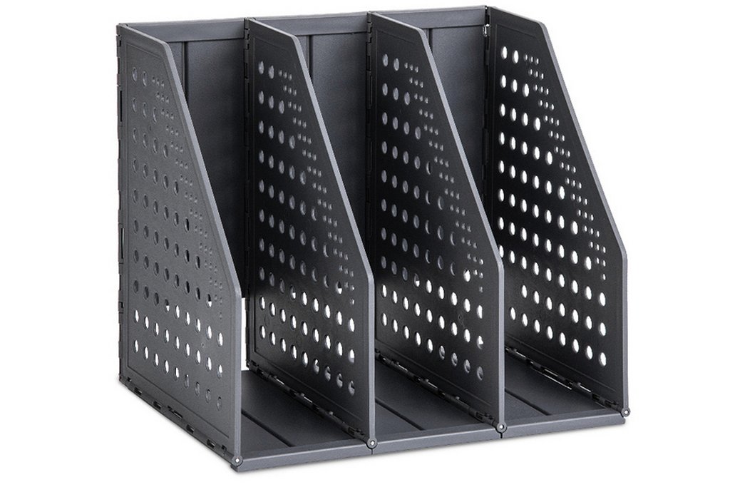 Лоток вертикальный 3-х секцион. разборный, 200*150*180 мм, (A5) черный Deli