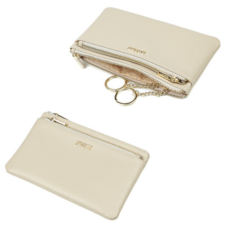 Портмоне FABRETTI женское, нат. кожа, 19*12*2,5 см, кремовый