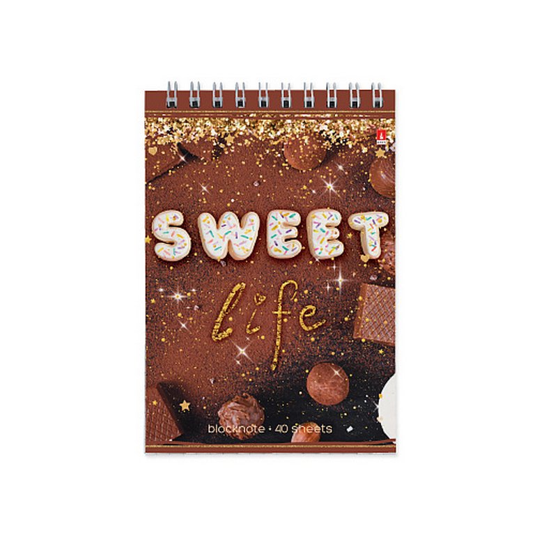 Блокнот А6  40л.,  94*132 мм, на гребне Альт "SWEET LIFE" 5 видов