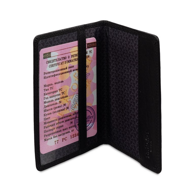Обложка для паспорта Dr.Koffer нат. кожа, черный