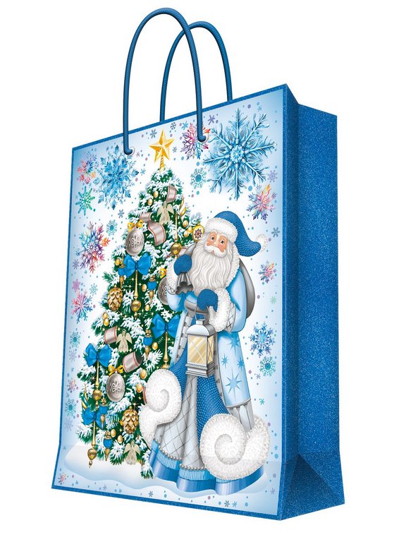 Пакет бумажный НГ 33*46см ламиниров. "Дед Мороз"
