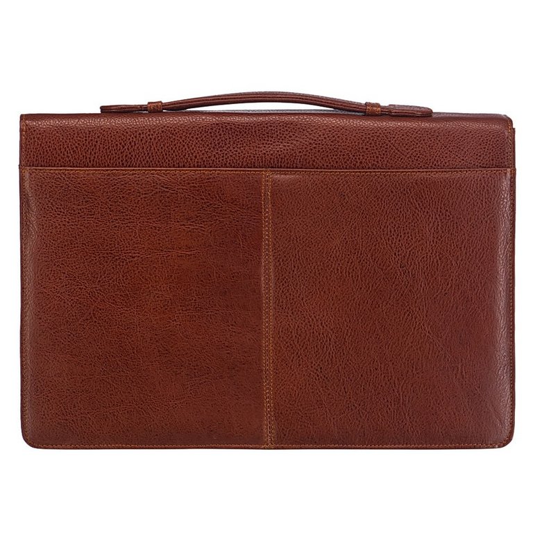 Портфель-папка Dr.Koffer 37*26*6см, натур. кожа, коньяк
