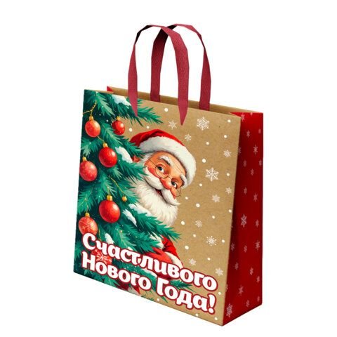 Пакет бумажный НГ 18*23см крафт "Зимнее волшебство" ЗОЛОТАЯ СКАЗКА, ассорти