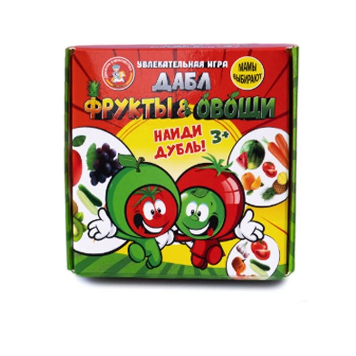 Игра настольная  .3+ с карточками Дабл "Фрукты и овощи" Десятое королевство