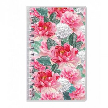 Блокнот А6  48л.,  83*133 мм, на гребне "Пионы" линейка ДПС