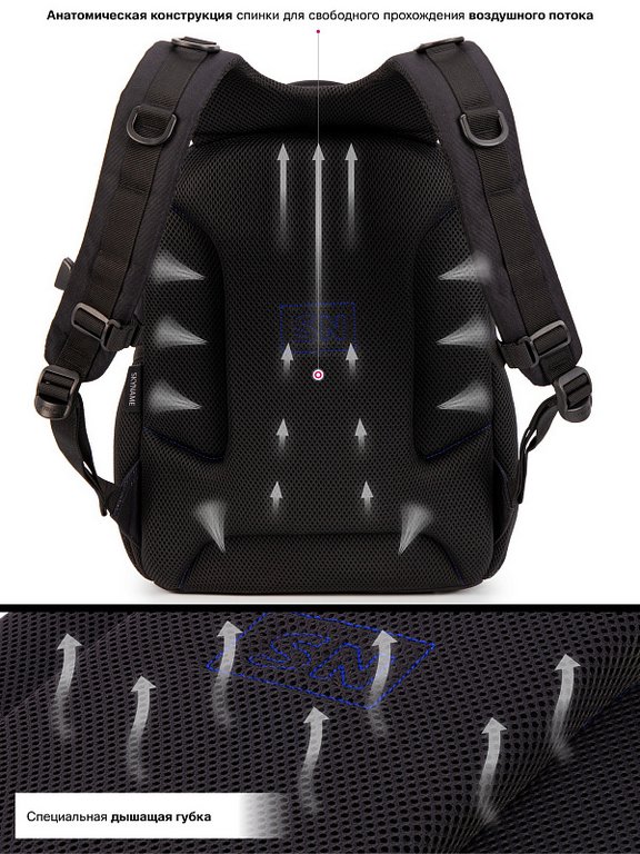 Рюкзак школьный для девочки SkyName "Радужный кот" (пенал) 38x27x16 см