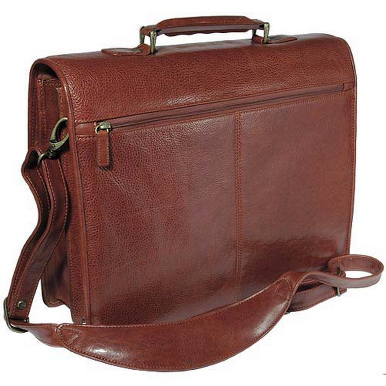Портфель Dr.Koffer 41*31*10см, нат. кожа, со съемным плечевым ремнем, коньяк