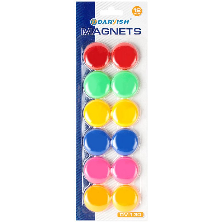 Магниты диаметр 30 мм (12шт/уп) цветные Darvish