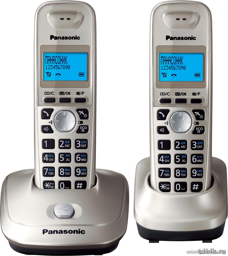 Телефон Panasonic KX-TG2512RUN беспроводной + 1 доп. трубка, цвет платина