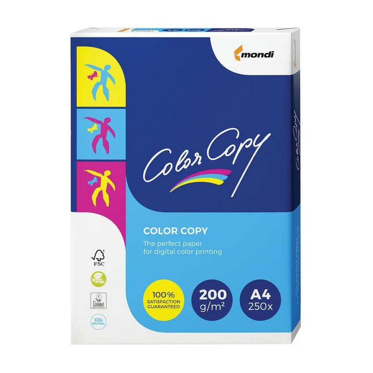 Бумага для полноцв. печати Color Copy А4 (210*297мм) 200 гр. (250л) белизна 160% CIE, класс A++