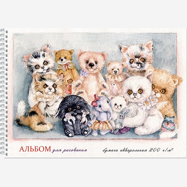 Альбом для акварели А3 20л. "Игрушки" на гребне