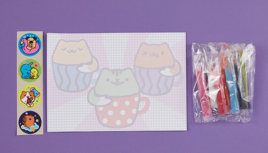 Фреска. Картина из песка 6+ с блестками "Стикерняшки. Котики" Lori