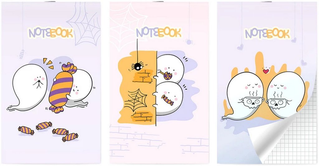 Блокнот А6  30л., 105*148 мм, на скрепке Lamark "Привидешки"