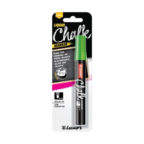 Маркер меловой зеленый 5мм Luxor "Chalk Marker" (на водной основе) круглый
