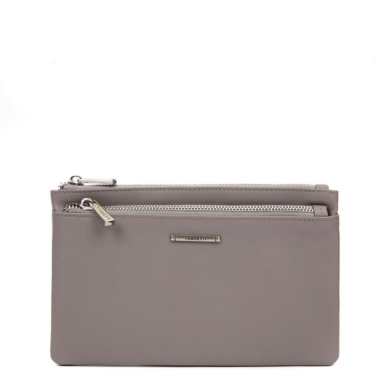 Портмоне FABRETTI женское, нат. кожа, 18,5*12*0,5см, серый