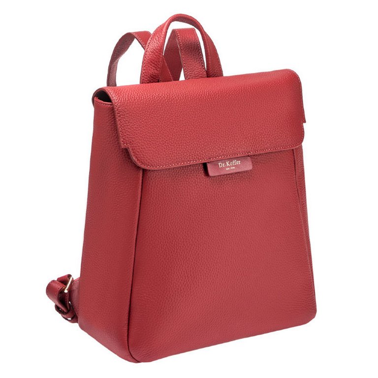Рюкзак женский Dr.Koffer, нат. кожа, красный