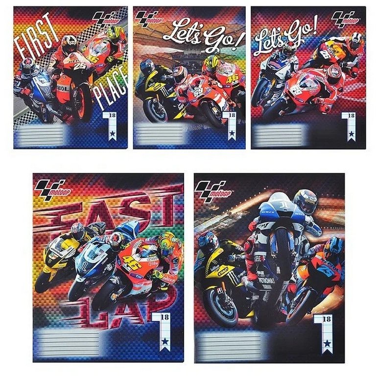 Тетрадь 18 лист лин. А5 "Motor GP" 5 видов