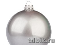 Елочный шар  75 мм, цвет серебро матовый
