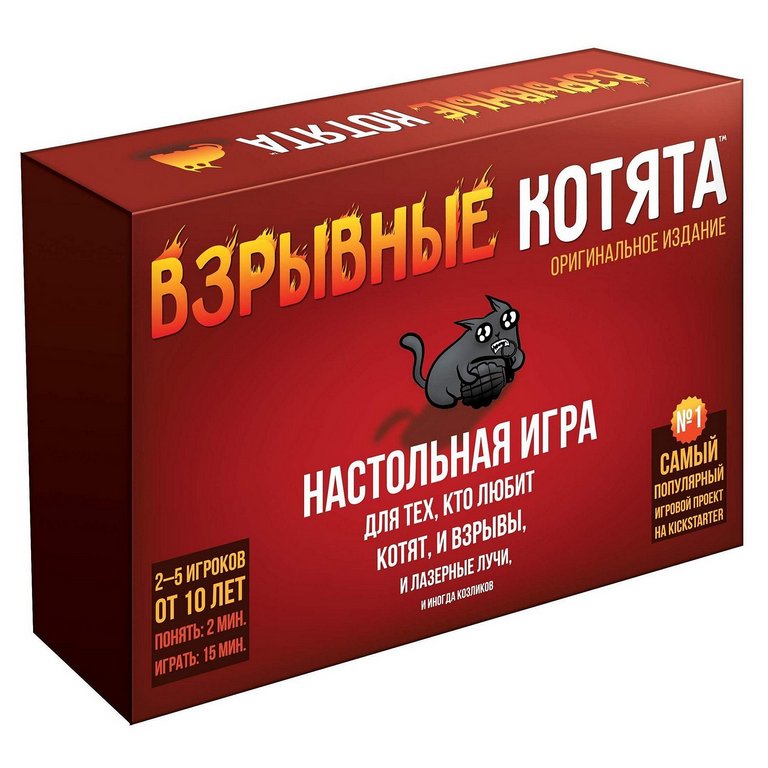 Игра настольная  10+ с карточками "Взрывные котята" (2-5 игроков, 15+ мин) HOBBY WORLD
