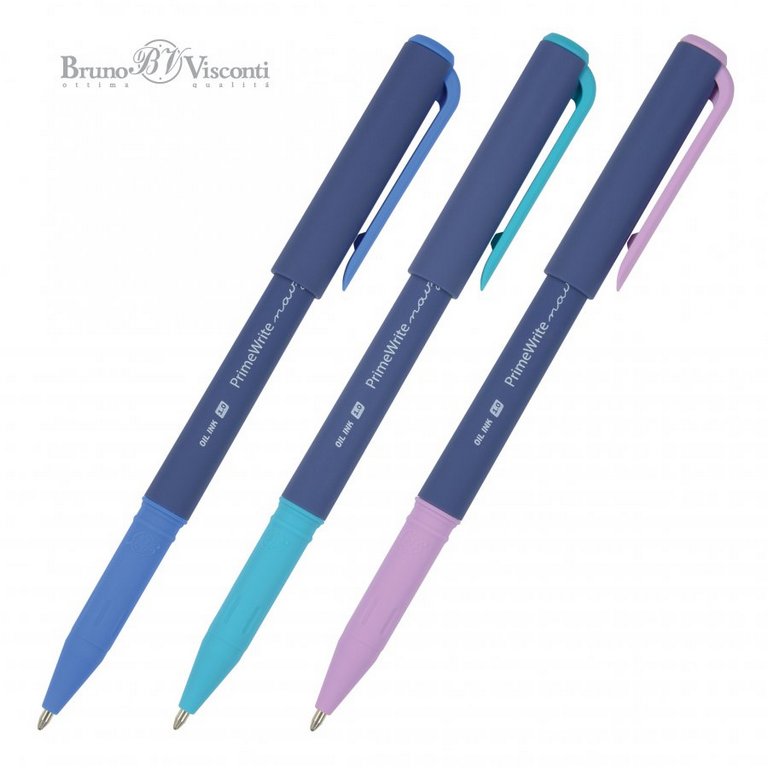 Ручка шариковая масляная BV PrimeWrite "Basic. Navy" 1мм синяя