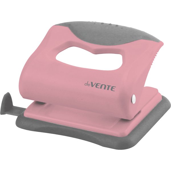 Дырокол до 20л пластик deVENTE "Pastel" с линейкой, ассорти