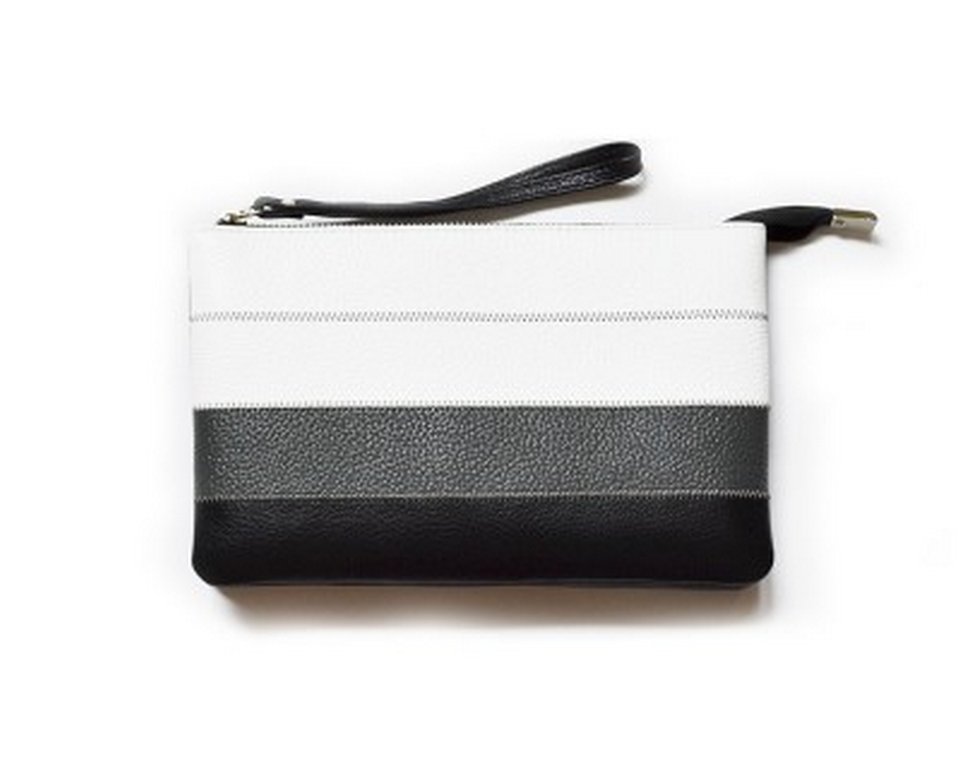 Сумка женская-клатч  D.Morelli , нат. кожа "Patch" серая