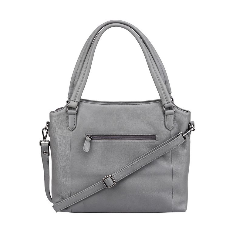 Сумка женская Dr.Koffer 33х27х13см см, нат.кожа серая