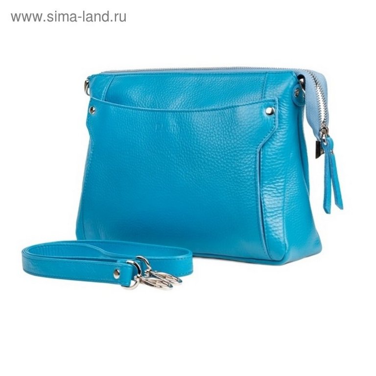 Сумка женская  D.Morelli, нат. кожа, фл.голубой
