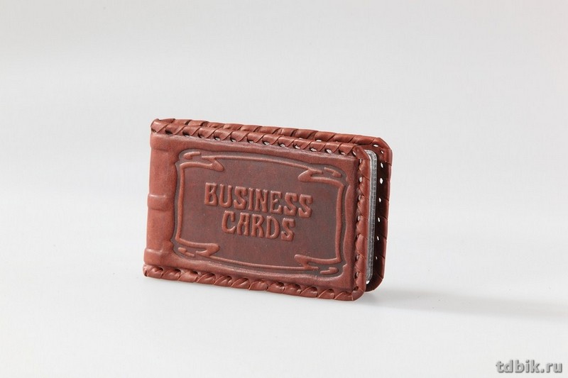 Визитница Макей 74*115мм на 32 визитки, нат. кожа, коричневая