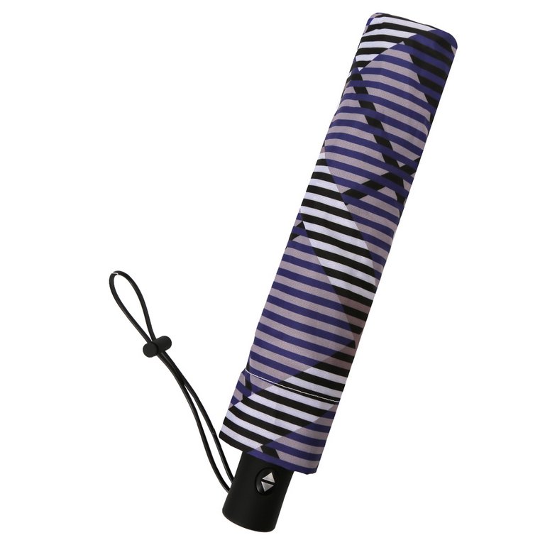 Зонт женский суперавтомат Fabretti, мини , 3 сложения, эпонж, синий