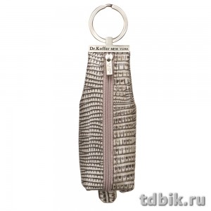 Футляр для ключей Dr.Koffer 4,5*14см, на молнии, серый