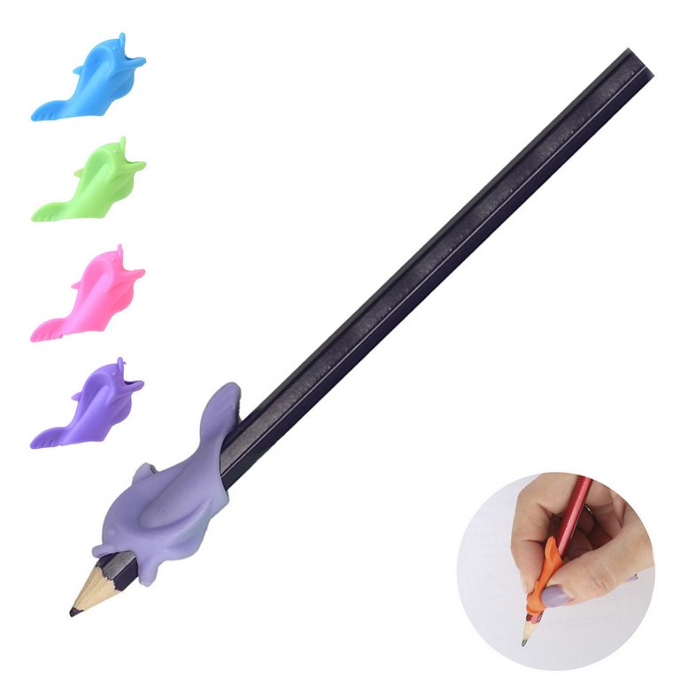 Насадка-тренажер для ручки/карандаша анатомическая Dolphin цвет ассорти deVENTE