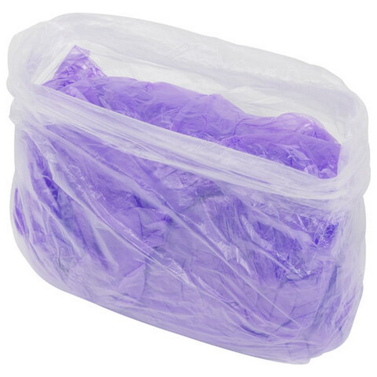 Бахилы п/эт. 24 мкм 1пара цв. фиолетовый, вес 3,8гр. (50 пар в упаковке)