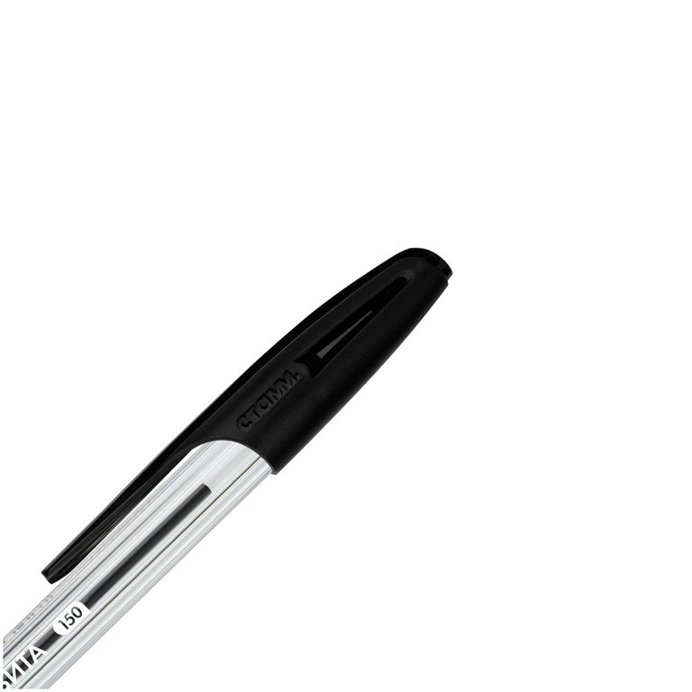 Ручка шариковая масляная Стамм "Орбита 150" резин.упор 0,7мм черная (стерж.142мм, линия 0,5мм)