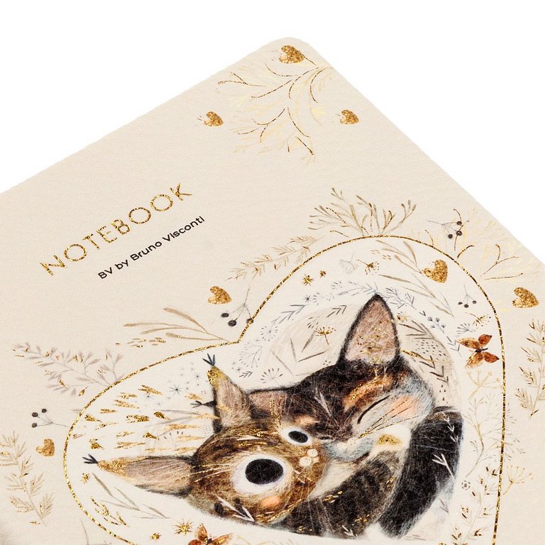 Тетрадь 60 лист кл. А5 на сшивке, экокожа "LOVE ME.КОТИКИ ПРИНОСЯТ СЧАСТЬЕ"