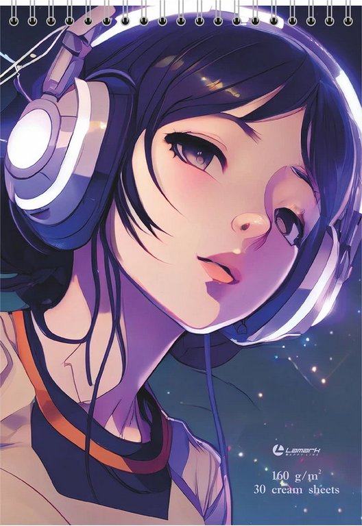 Скетчбук А5, 30л. гребень "Тишина" Кремовая бумага, 160 г/м2, тв. подл. Lamark