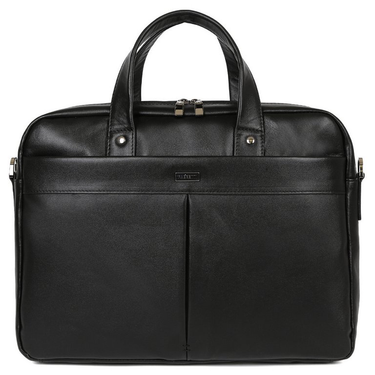 Сумка мужская FABRETTI 40*31*8, нат. кожа, черный