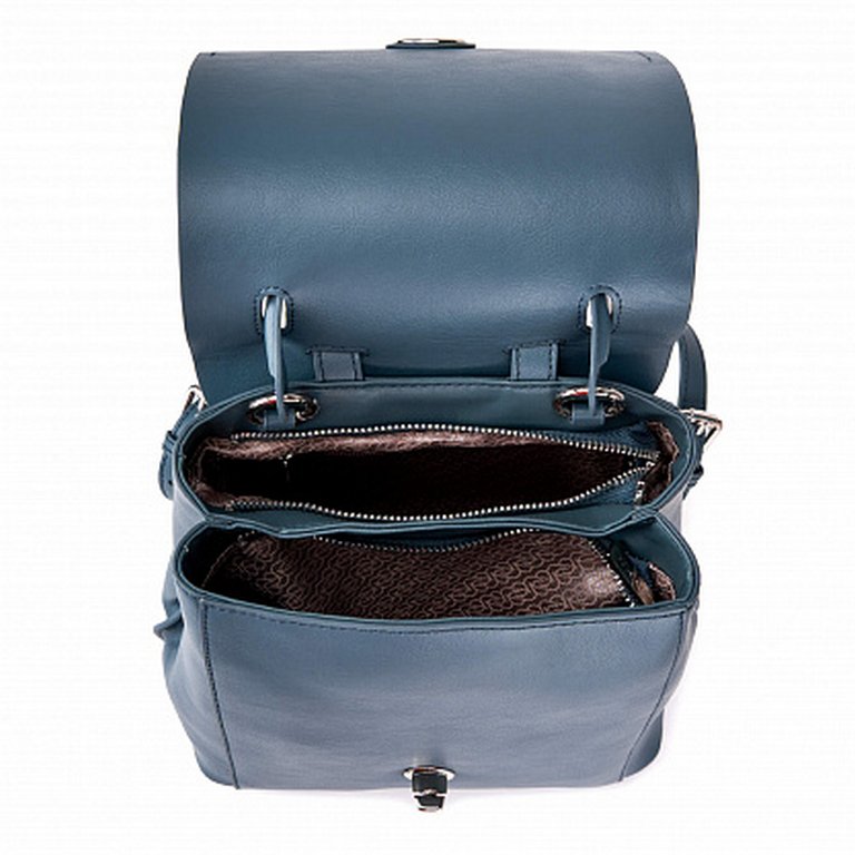 Рюкзак женский Jane's Story 22х24х13см, нат. кожа, синий