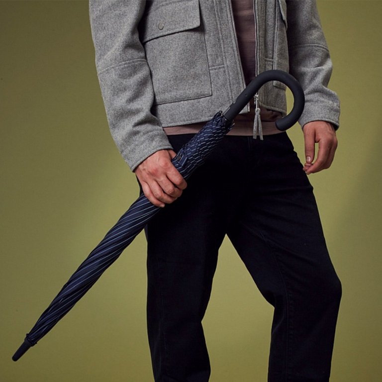 Зонт мужской трость автомат Fulton "CityStripeNavy" диаметр купола 117см,  синий