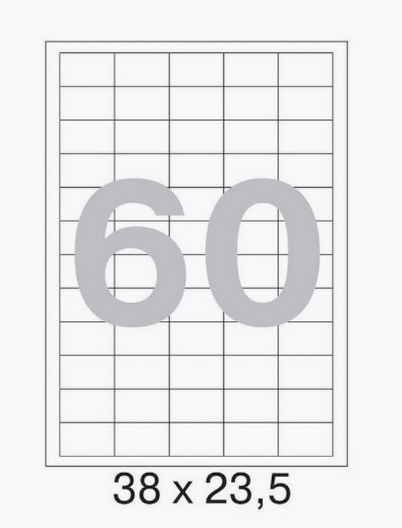 Этикетки самоклеящиеся А4 38*23,5  60 этикеток, желтые