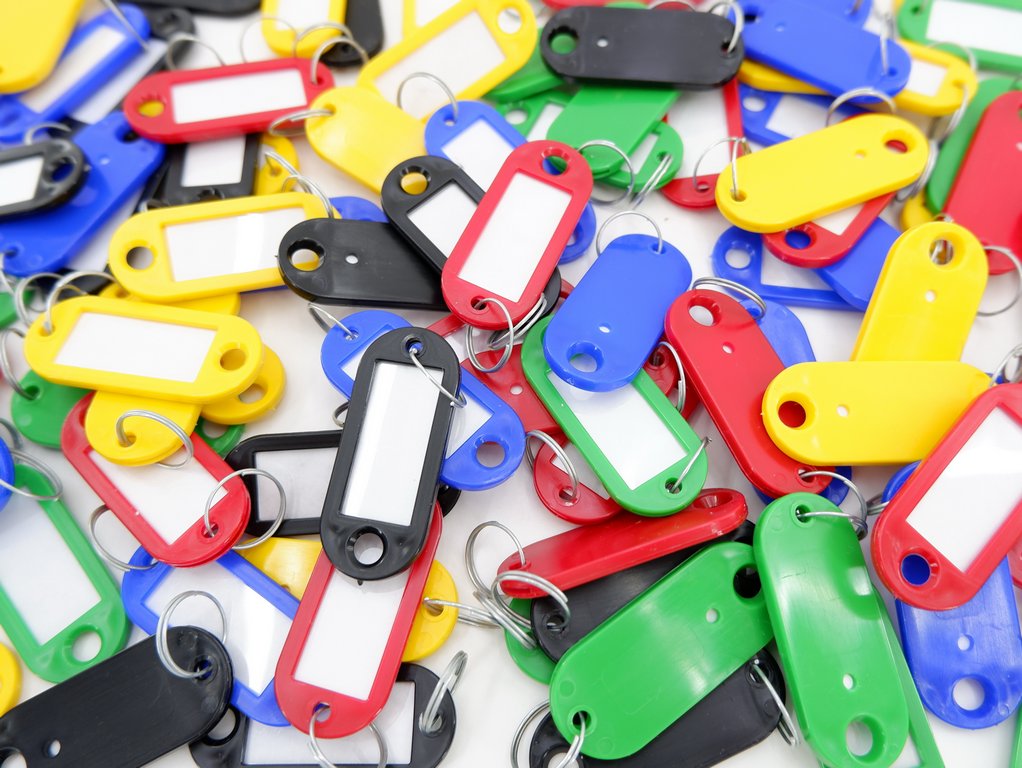 Брелок для ключей длина 50 мм, инфо-окно 35*15 мм, цвет синий