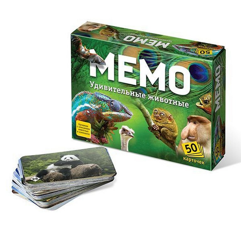 Игра настольная  Мемо "Удивительные животные" (5+) Нескучные игры