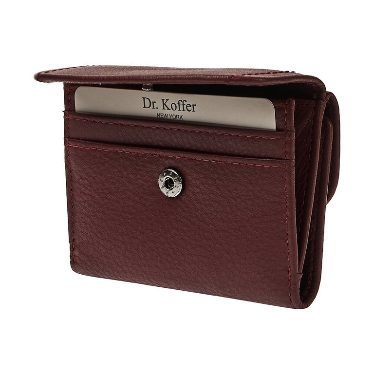 Портмоне Dr.Koffer 9,5*7,5 см, нат. кожа, бордовый