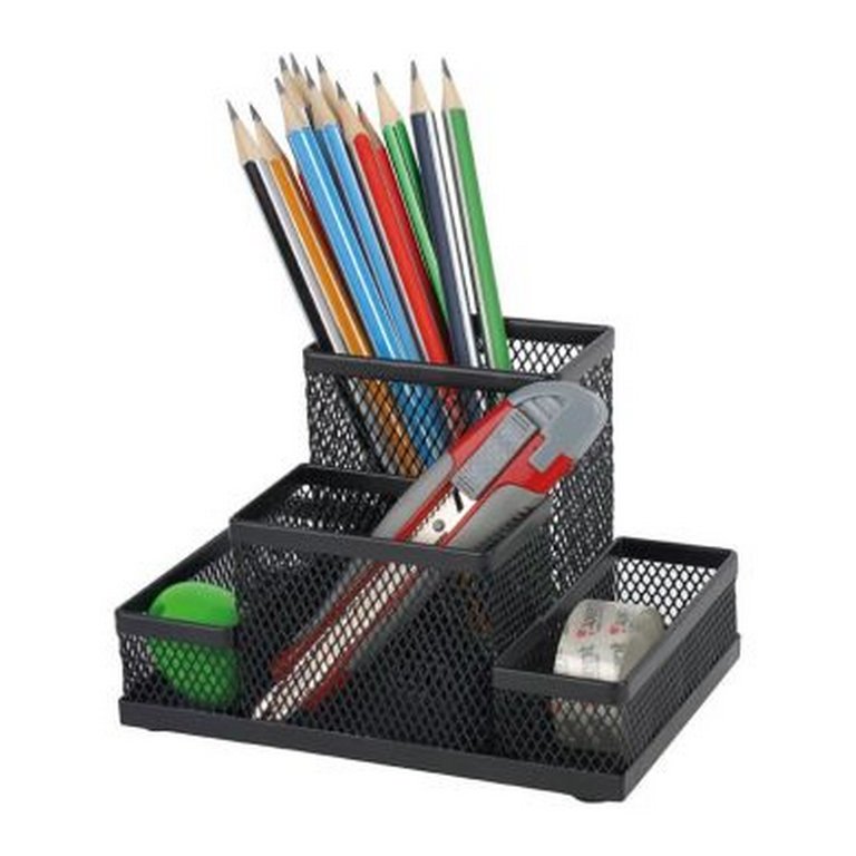 Подставка наст д/канц. принадлеж. металл, Attache 4 отд. черная