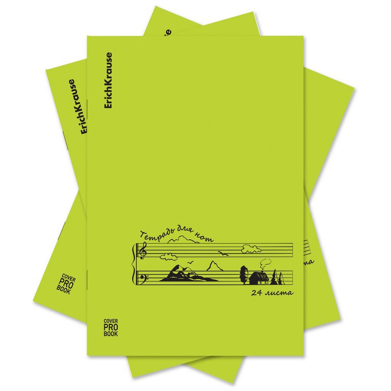 Тетрадь для нот 24 л., А4 на скрепке "CoverProBook Music Valley" вертикальная, пластик